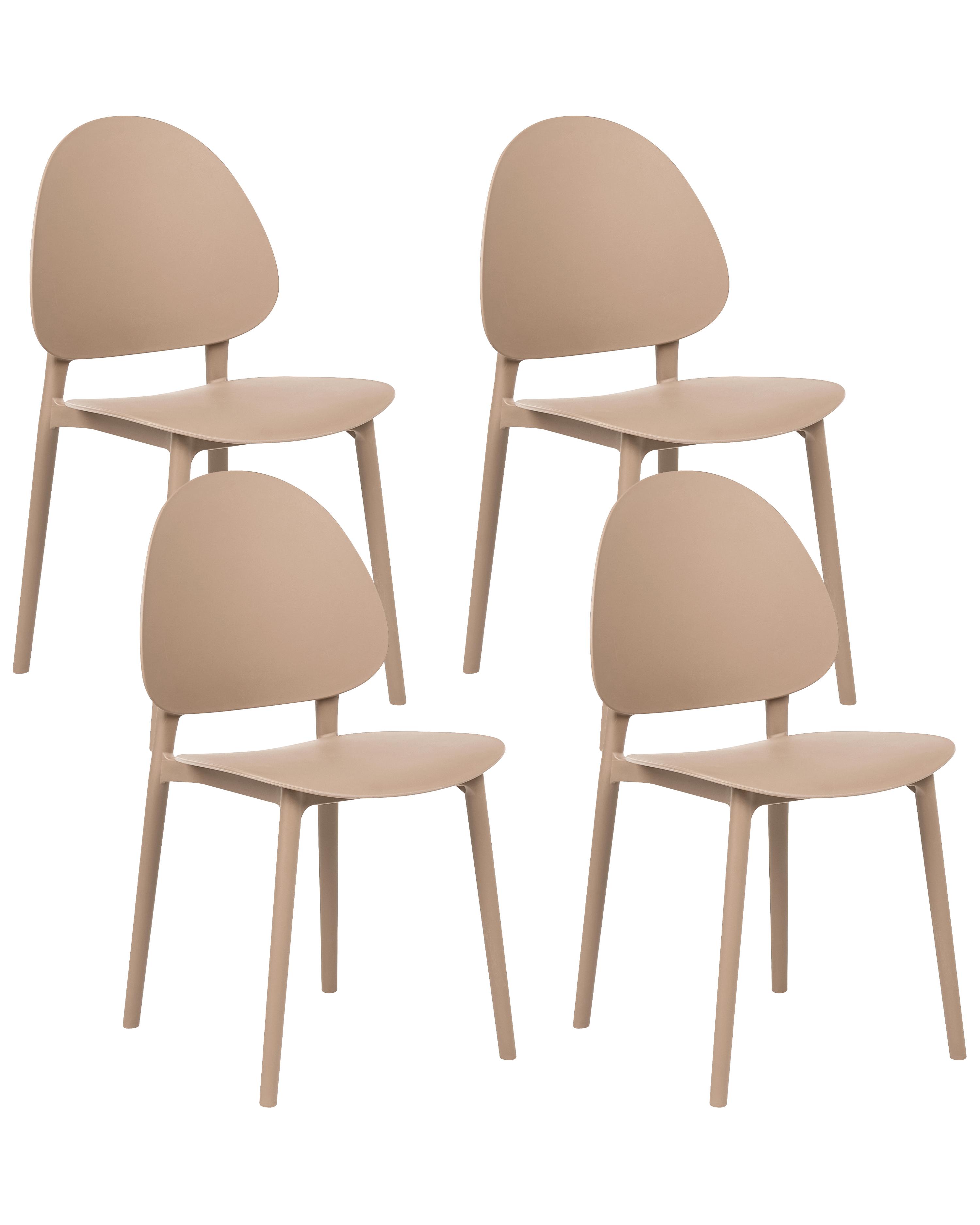 Set of 4 Garden Chairs CEARA Beige