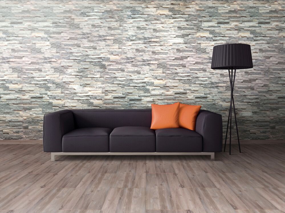 STEINPANEL BRICK CLOUD HVIT/GRÅ 10X40