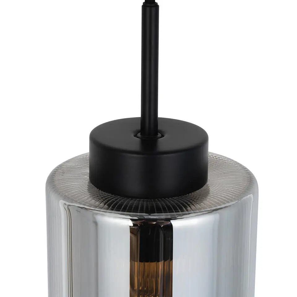 Qazqa hanglamp laura grijs e27