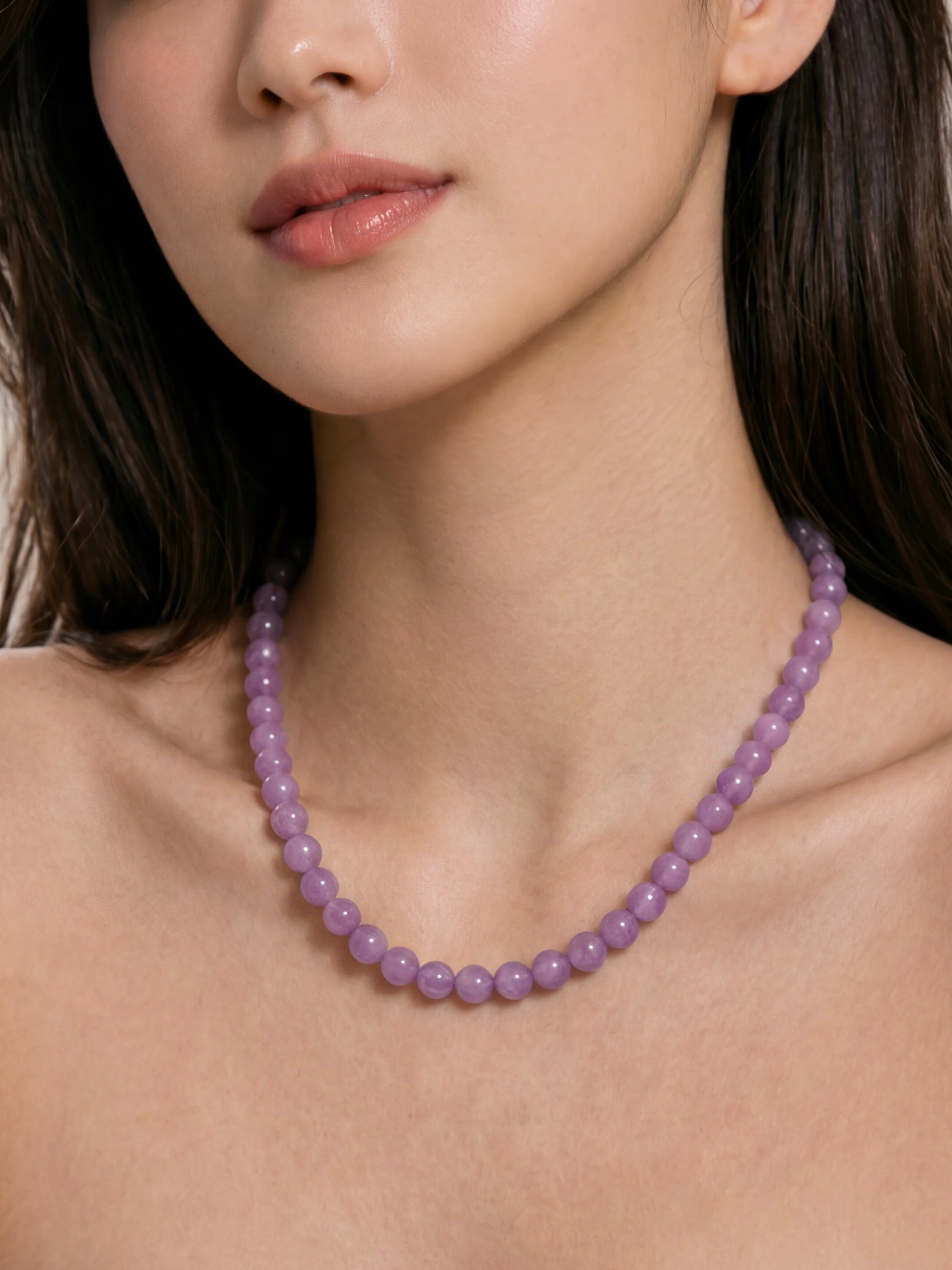 Lilac — Purple Jade Beaded Necklace