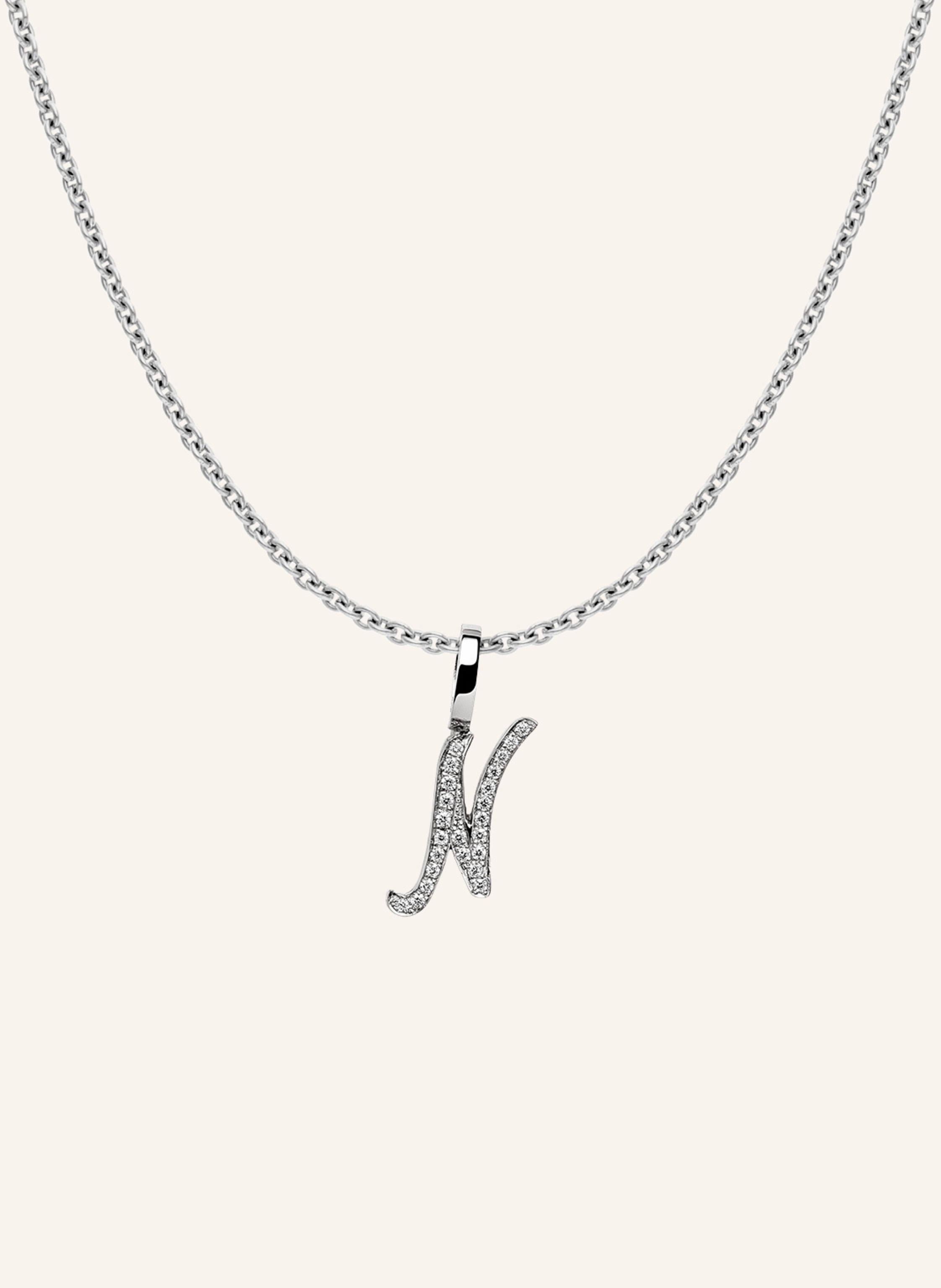 CADA Kette TINY DIAMOND LETTER N