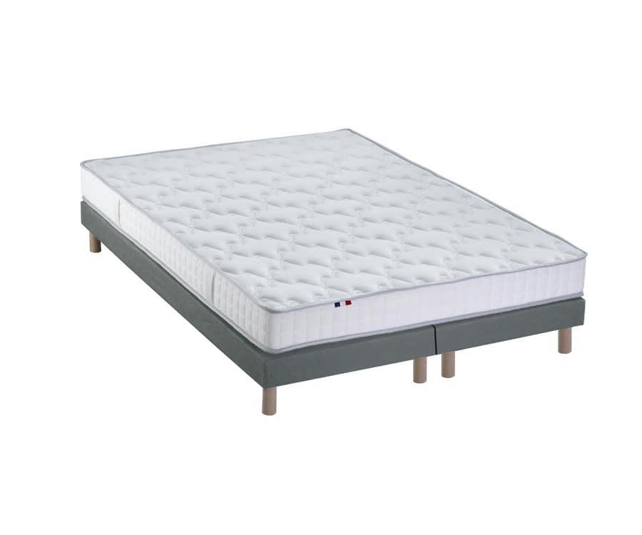 ENSEMBLE ORIGINEL - Ensemble matelas 100% latex5 zones sommier gris 160x200