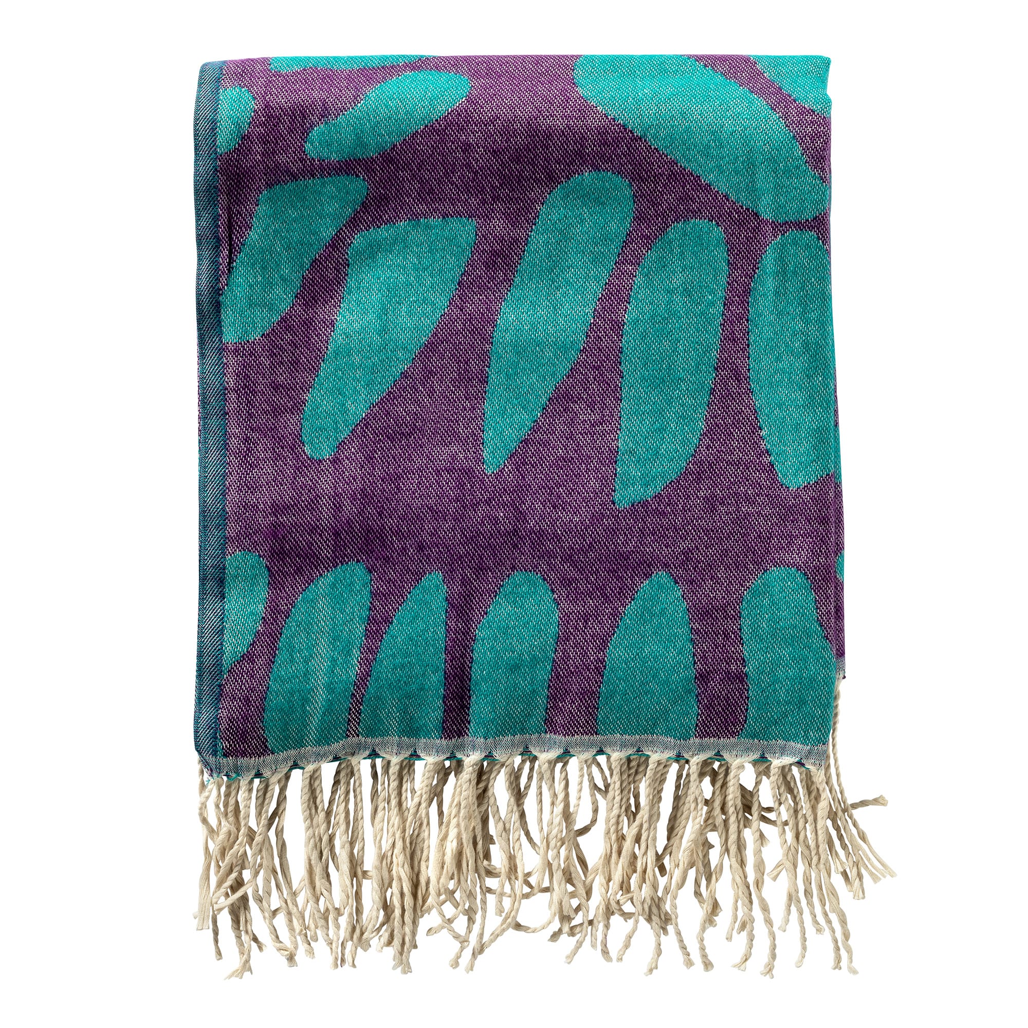 AZURA - plaid 130x170 cm - franjes - Dynasty Green - groen, paars