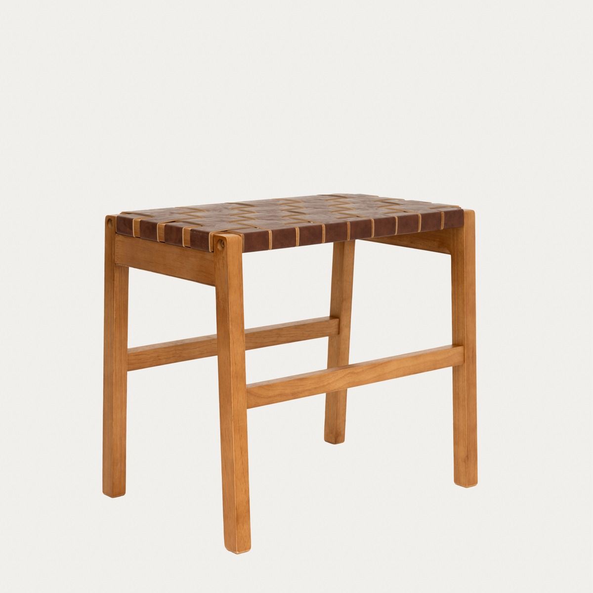 Taboret FUTURUM drewniany brązowy 50x35x45 cm