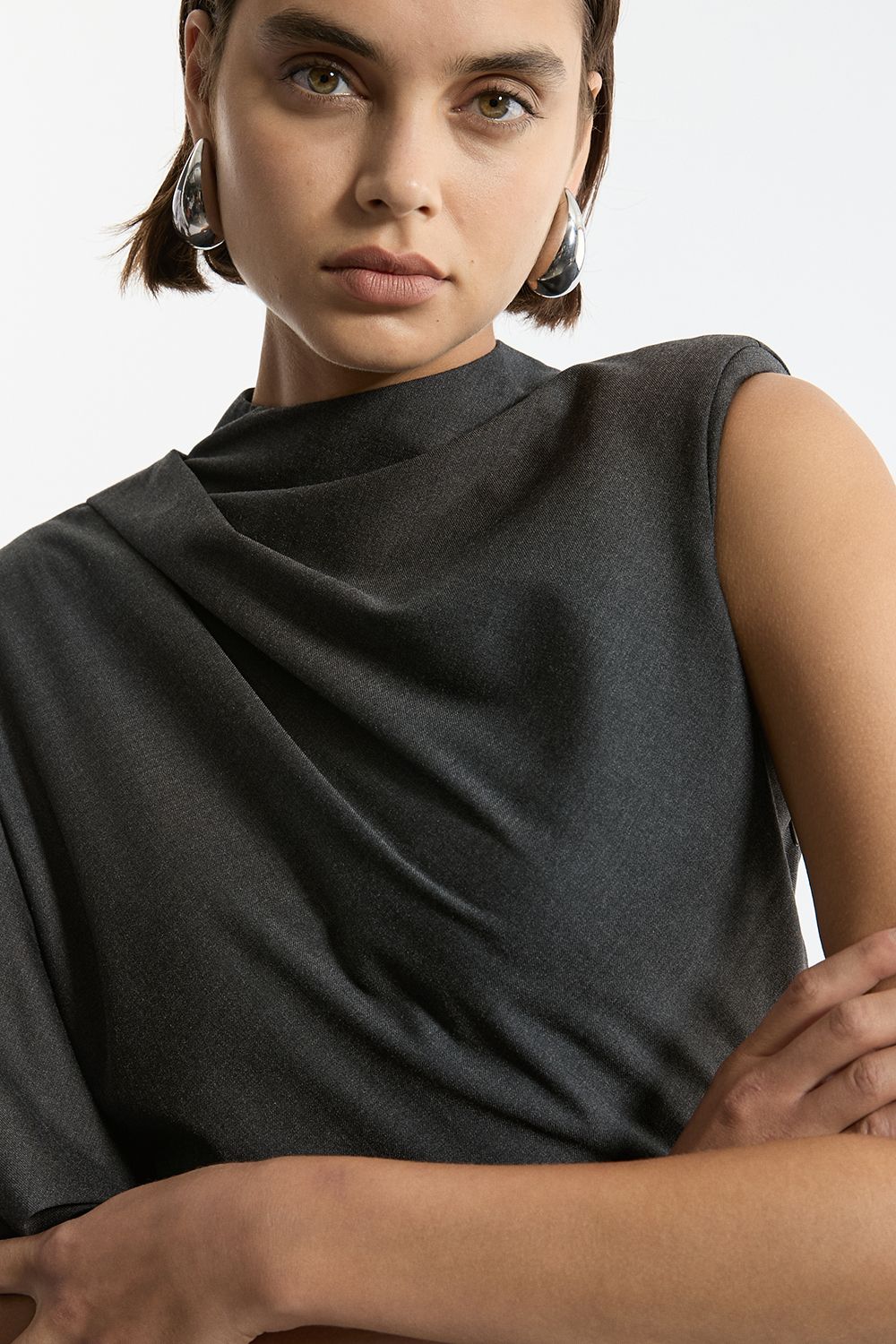 KarenMillen Tall Tailored Draped Asymmetric Maxi Dress