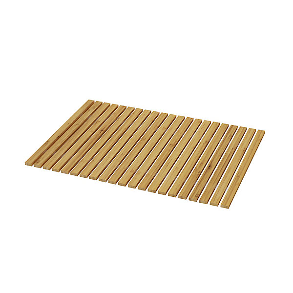 Caillebotis antidérapant rectangulaire GoodHome Calendon coloris marron en bambou L.70 x l.50 cm