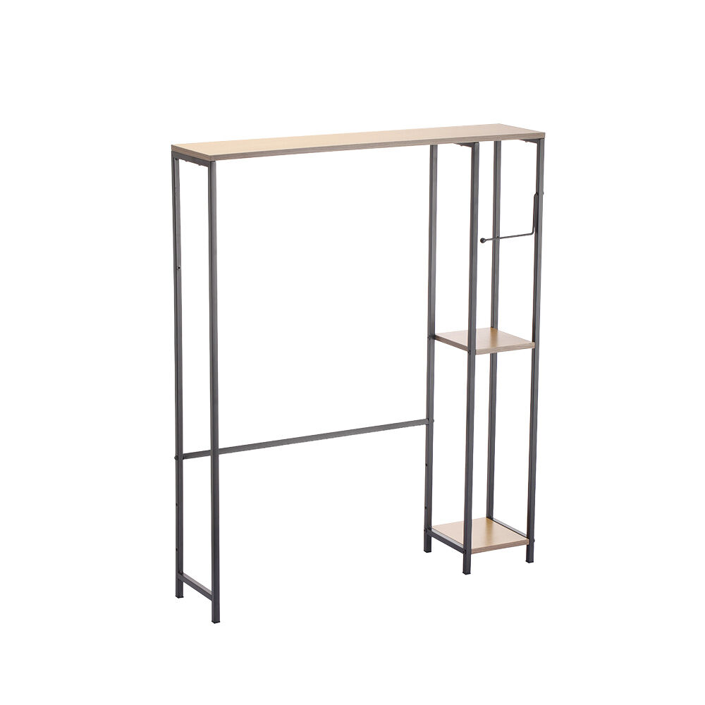 Contour WC 3 niveaux bois et métal noir