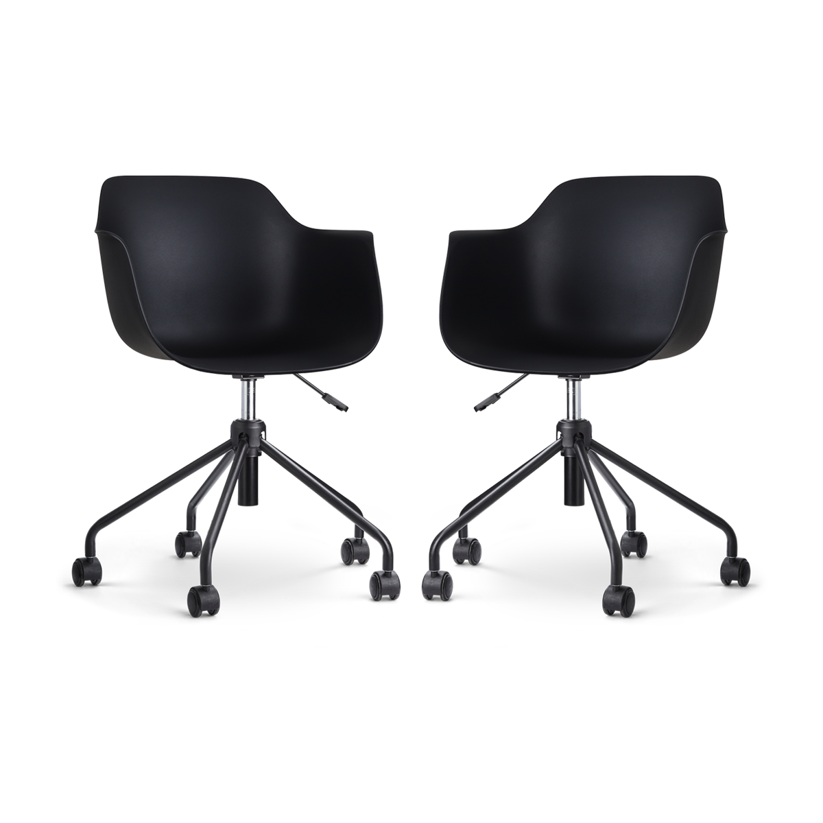 Nolon Nout-Puk Bureaustoelen Set van 2 - Zwart - Zwart Onderstel