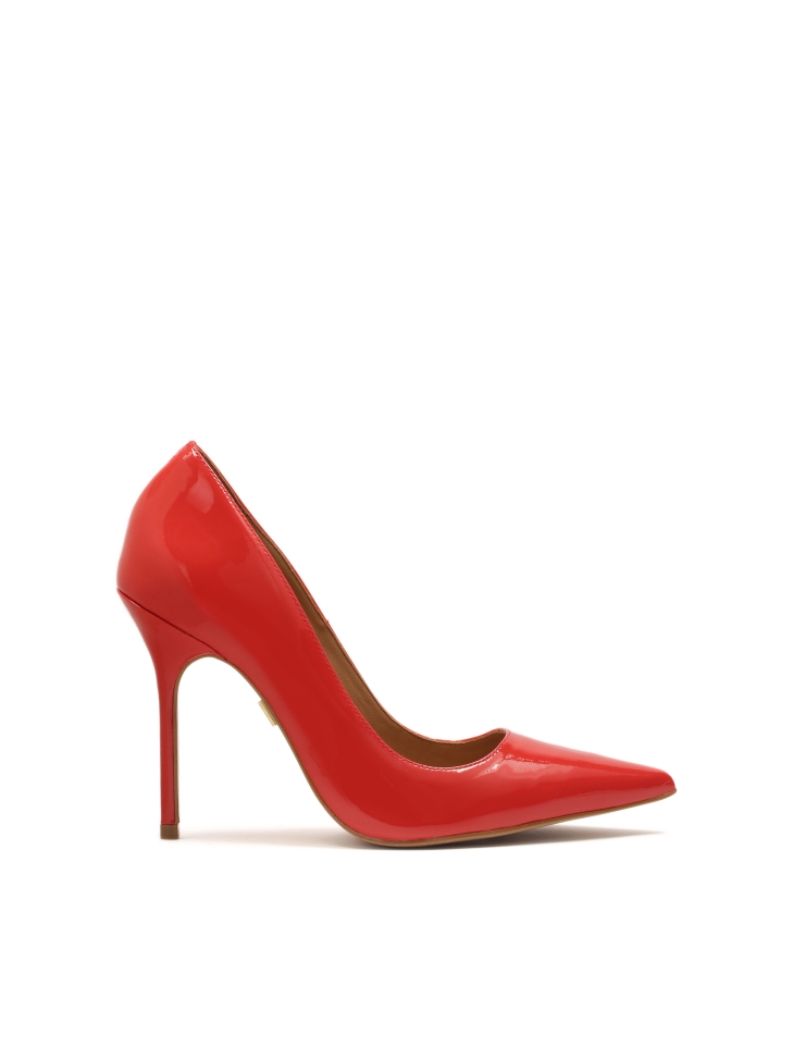 Red patent leather stilettos