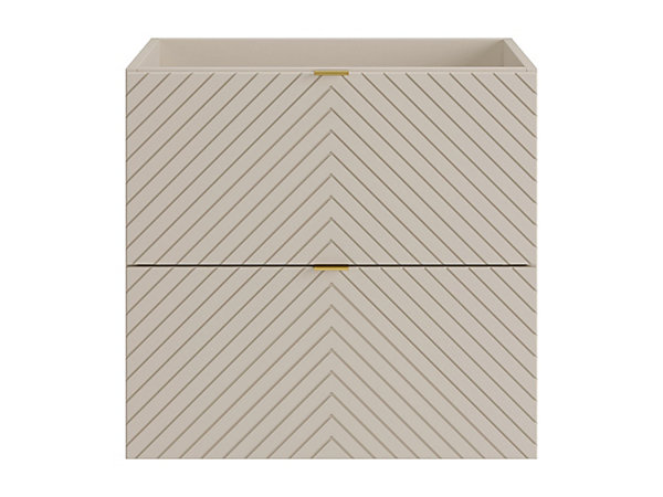 Meuble sous vasque suspendu en chevrons - Coloris beige - 60 cm - DORIONI
