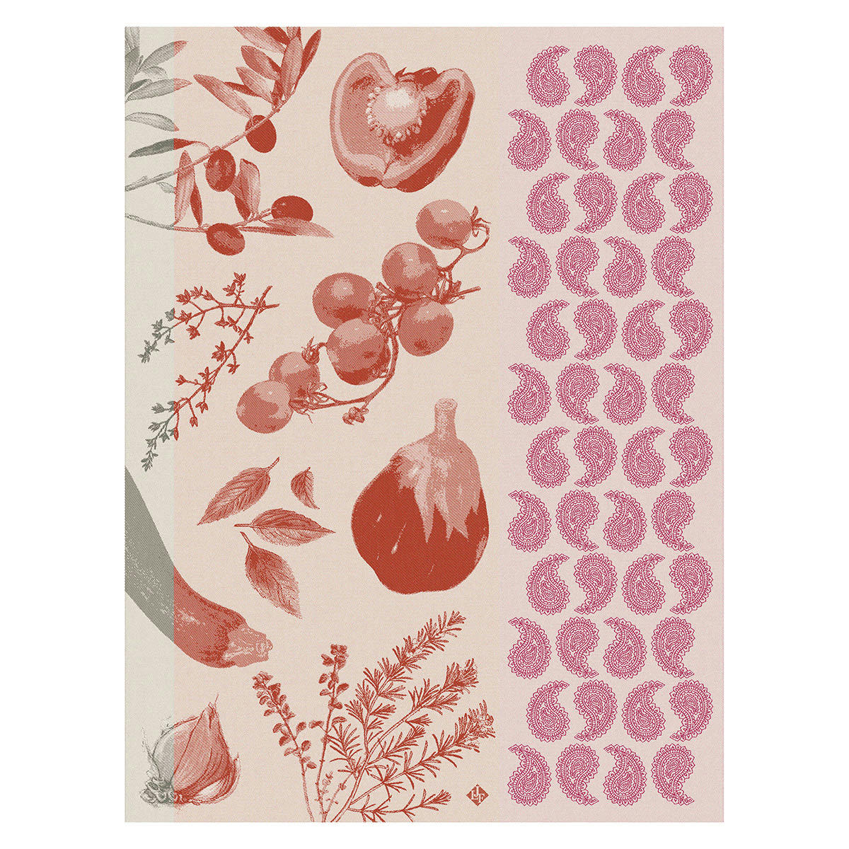 SOLEIL À TABLE - Torchon en coton tomate 60 x 80