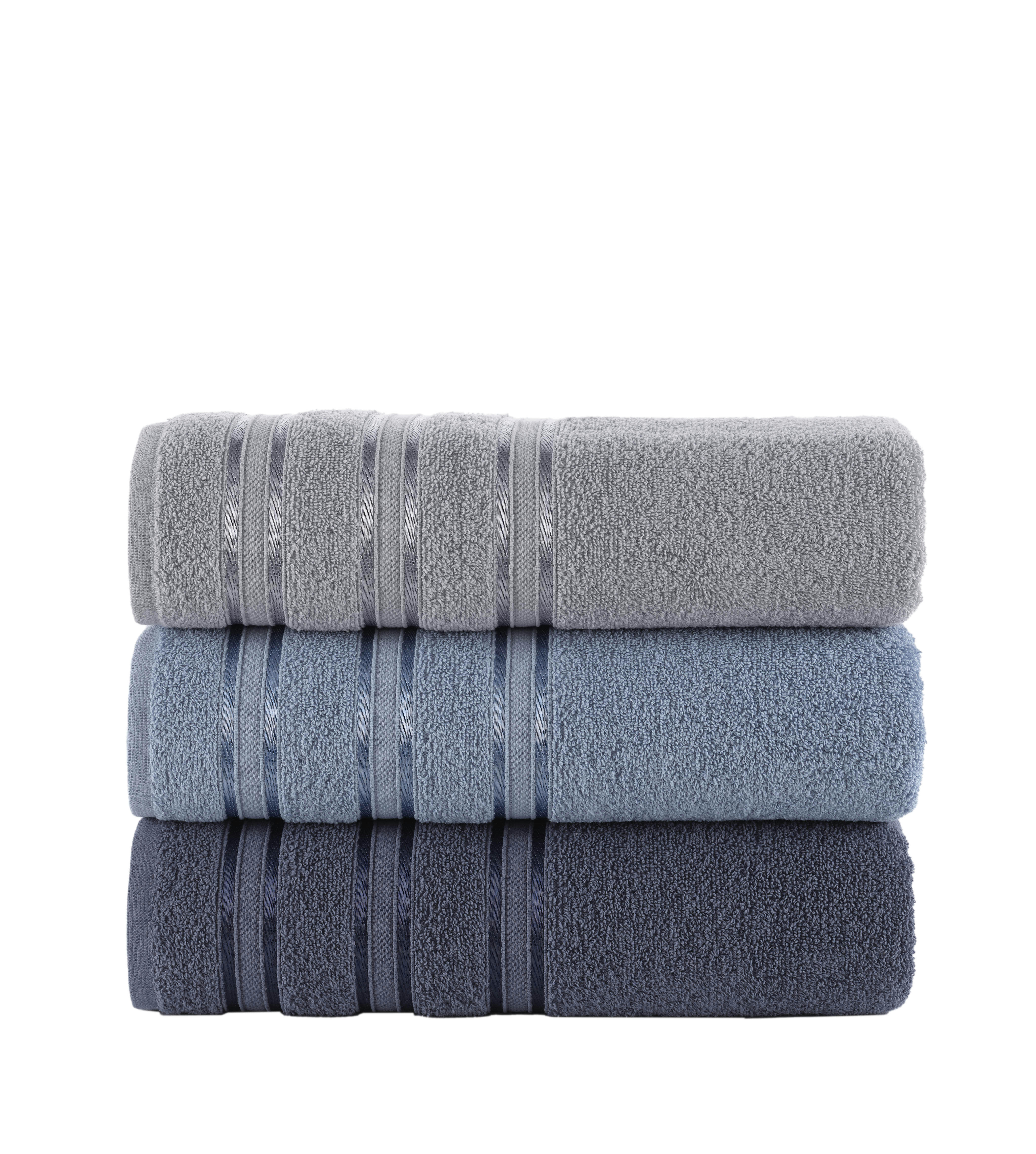 GRIS - Lot de 3 draps de bain 70x140cm  500gr/m2
