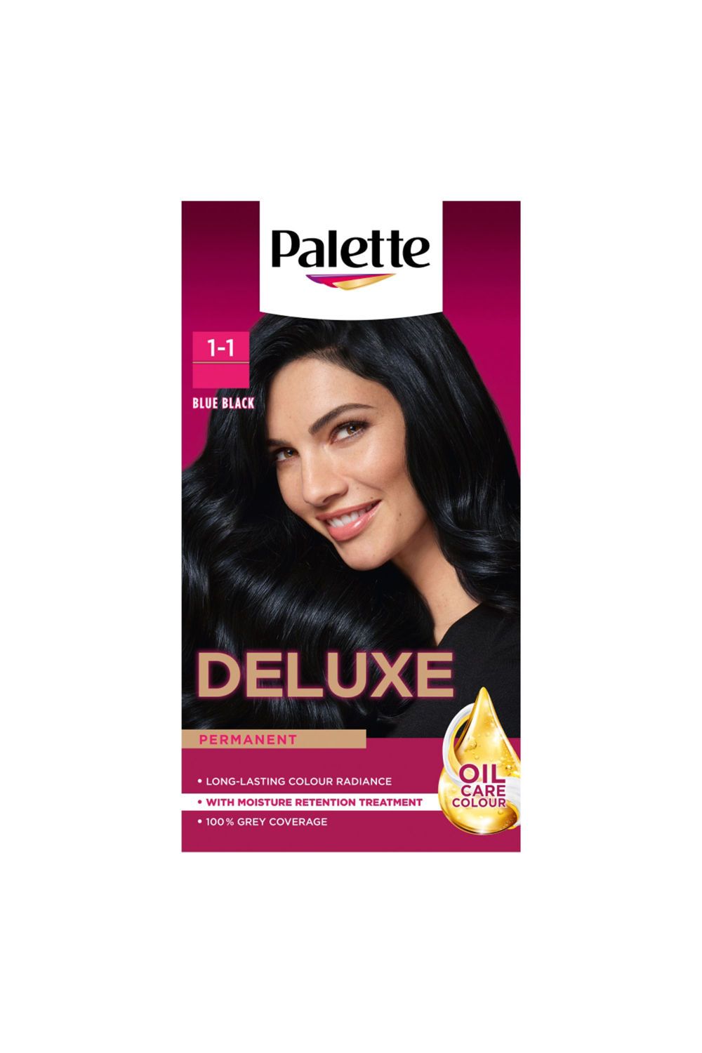 Schwarzkopf Deluxe 'Hair Dye' 1-1 Blue Black Permanent Creme Colour Intense Shine 50ml, 2 Pack