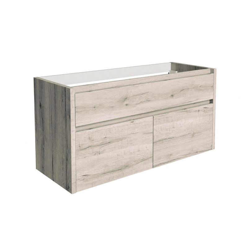Meuble sous-plan Aston pour double vasque avec 3 tiroirs chêne vintage 120 cm ALLIBERT