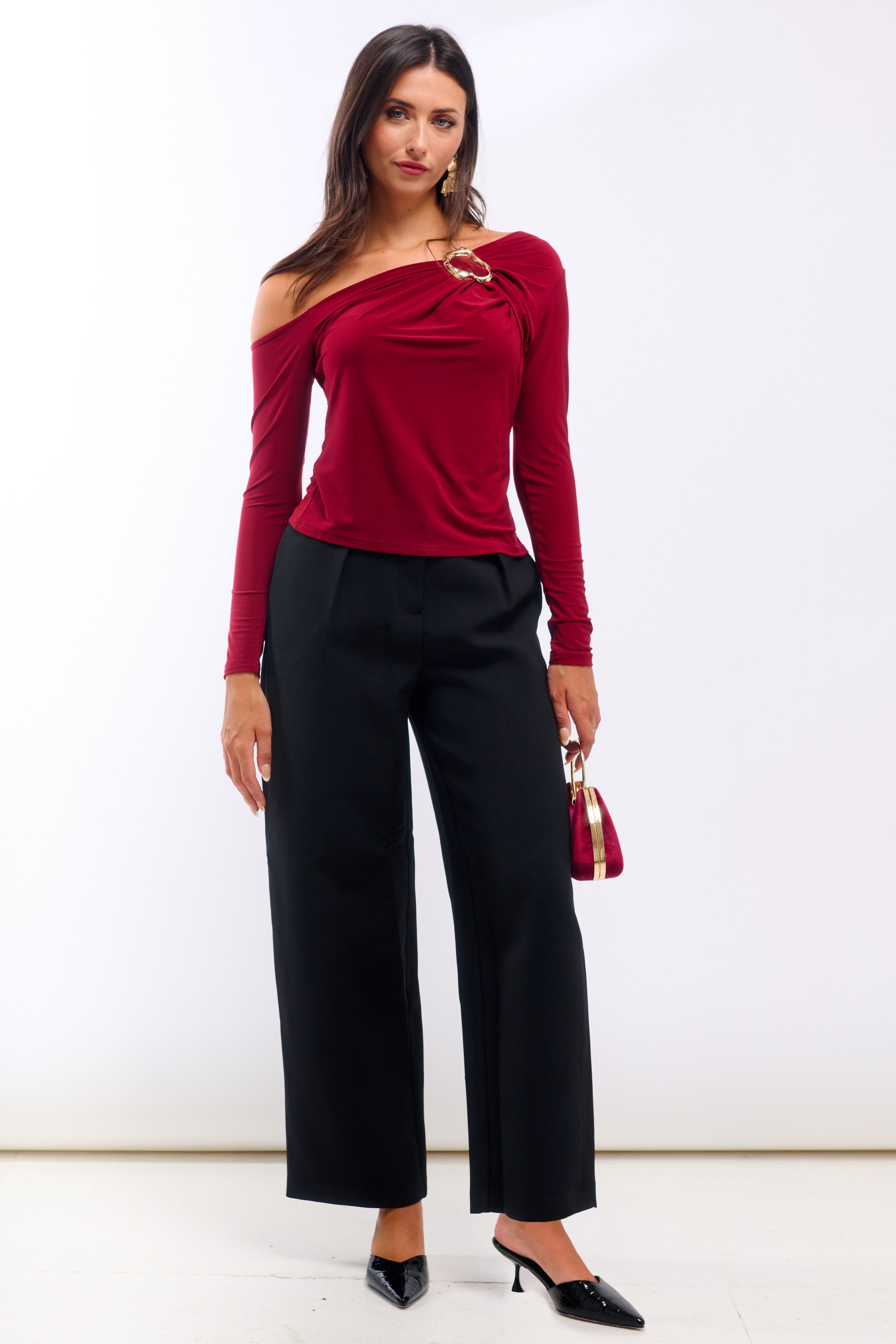 Needs No Label Wine Jersey Hardware Top