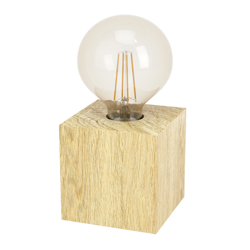 Lampe de table Prestwick 2 hévéa E27 40 W EGLO