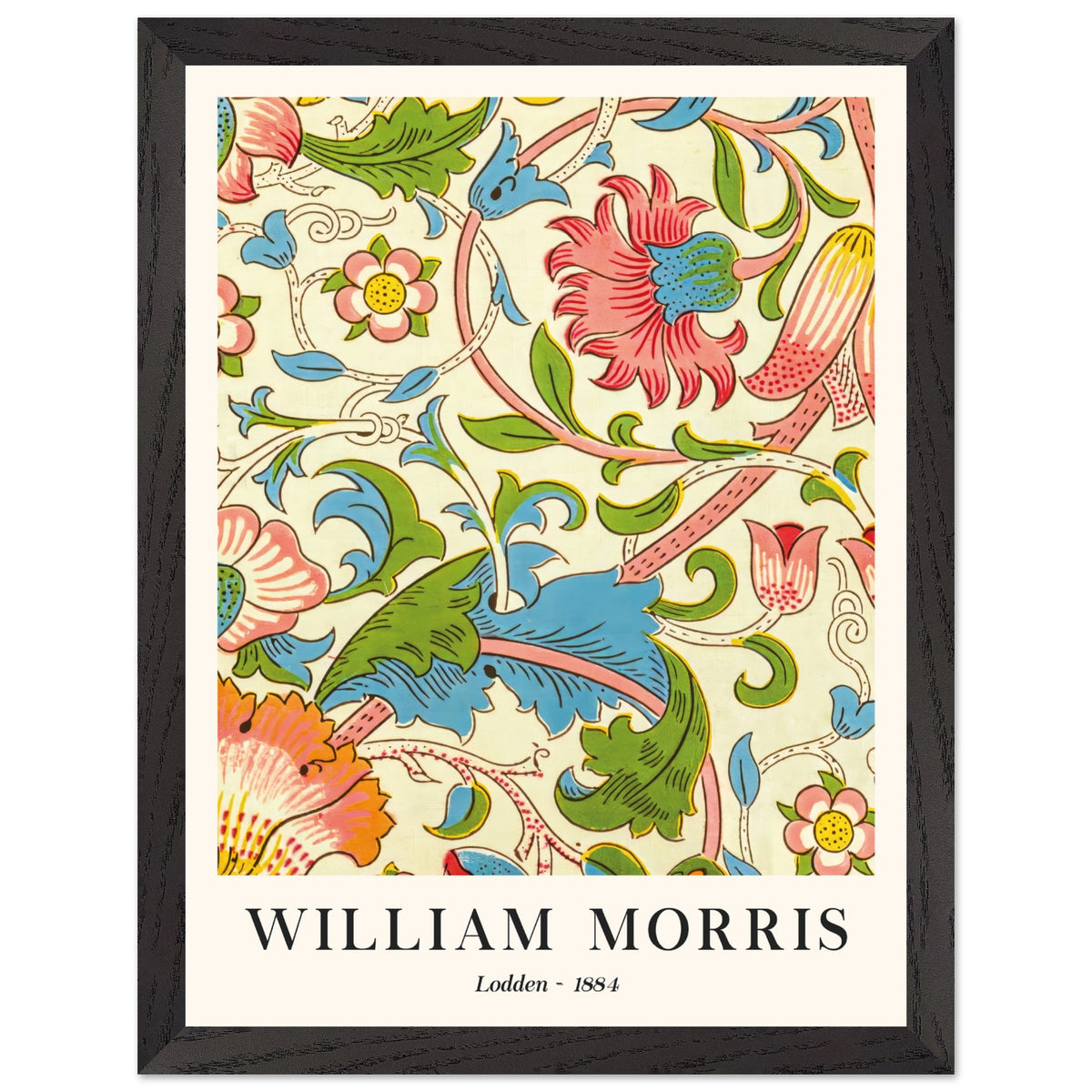 Artfulprints Poster met Lijst William Morris - Lodden 1884  - 30x40 cm - Meerkleurig