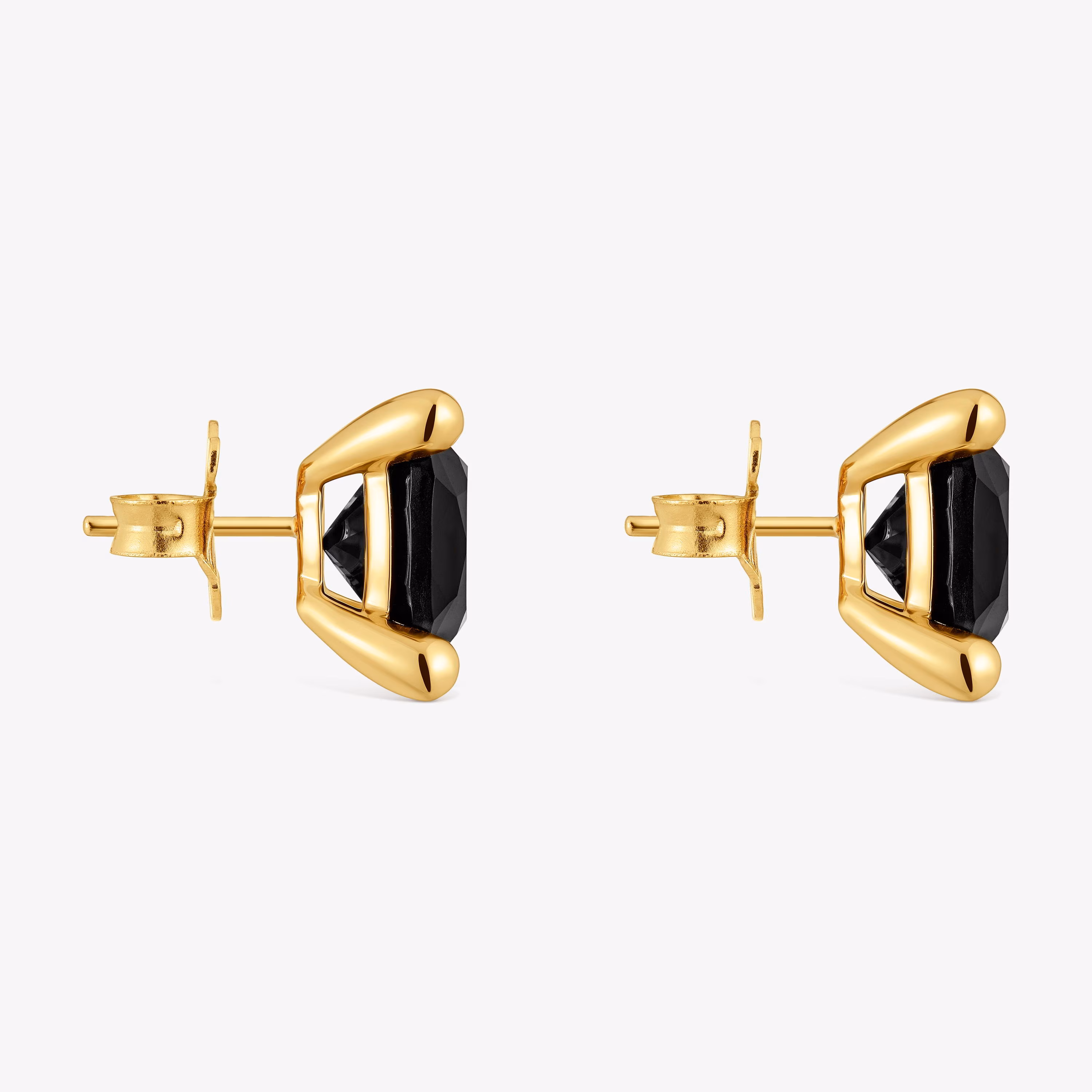 Pendientes con baño de oro 18 kt sobre plata y ónix Color Black