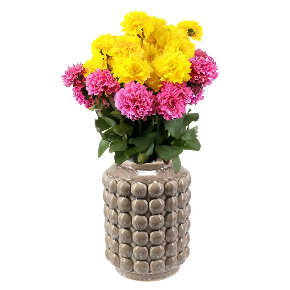 Home & Styling vaas - keramiek/beige - D15 x H20 cm