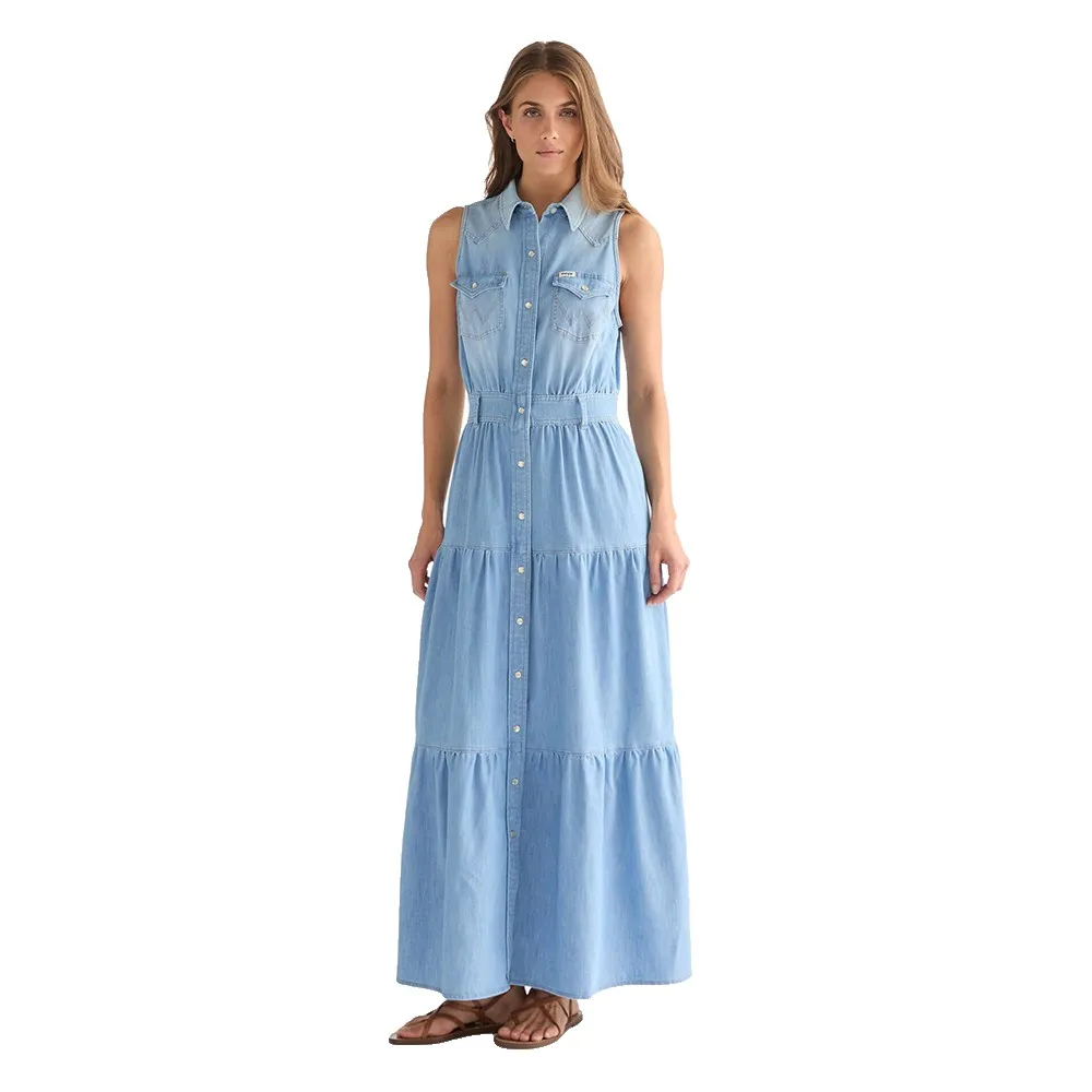 Wrangler Tiered Maxi sleeveless long dress