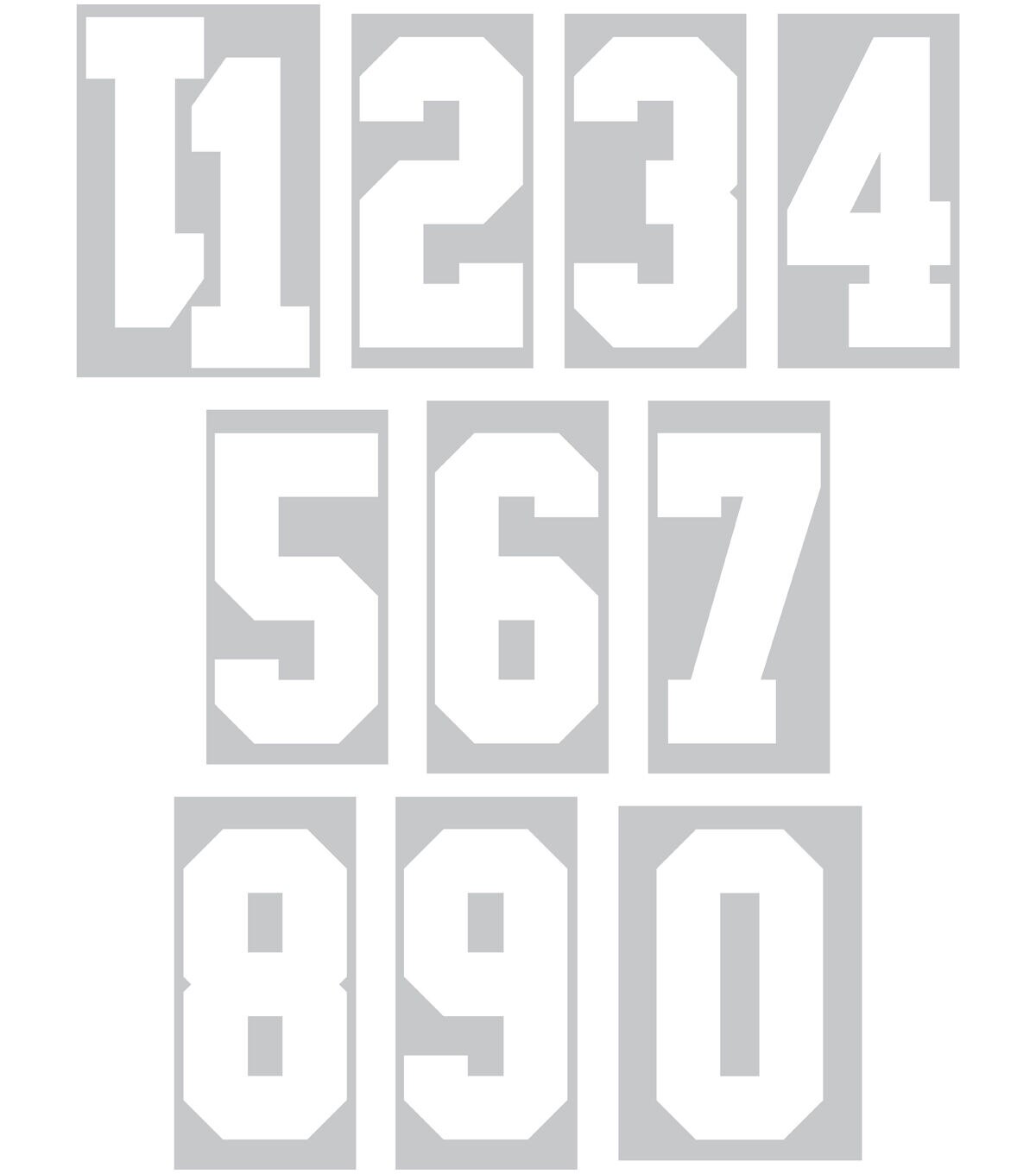 SEI 8 White Iron On Transfer Numbers 11pc