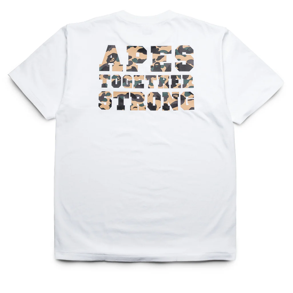 A Bathing Ape 1st Camo College ATS Tee - White/Yellow