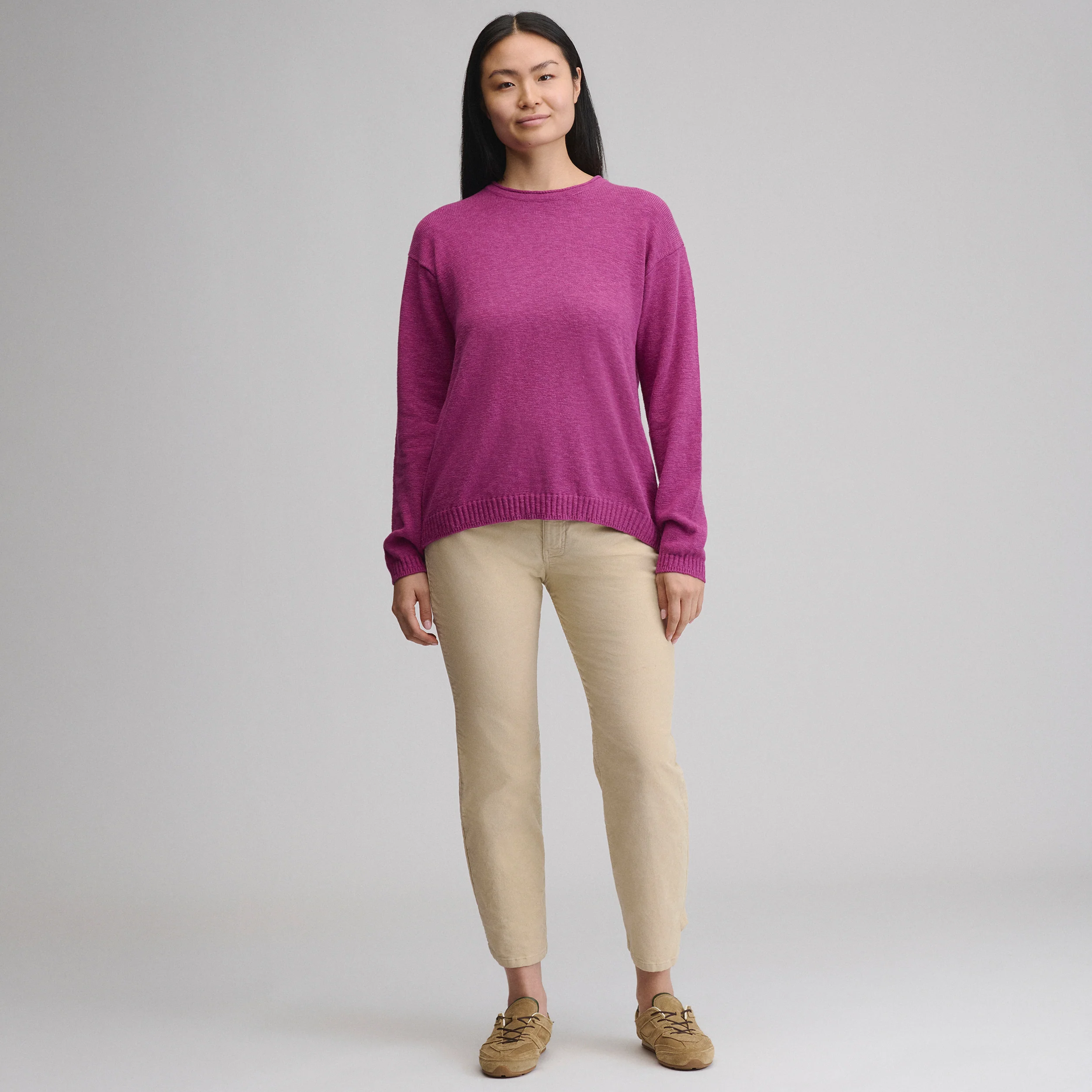 Women's Cotton Slub Crew Sweater