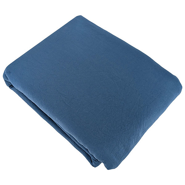 Parure 260x240 cm MILA polyester micro lavée bleu nuit 3 pièces