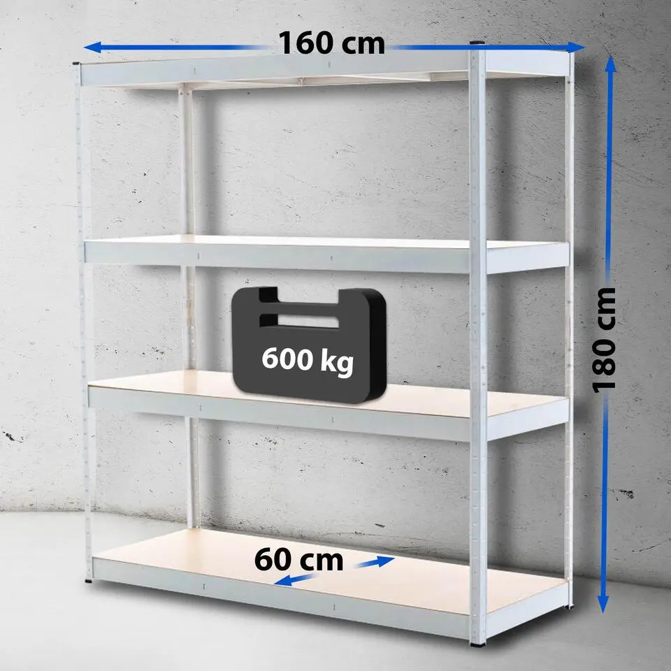 CLP Stellingkast Schwerlastregal Metaal - wit