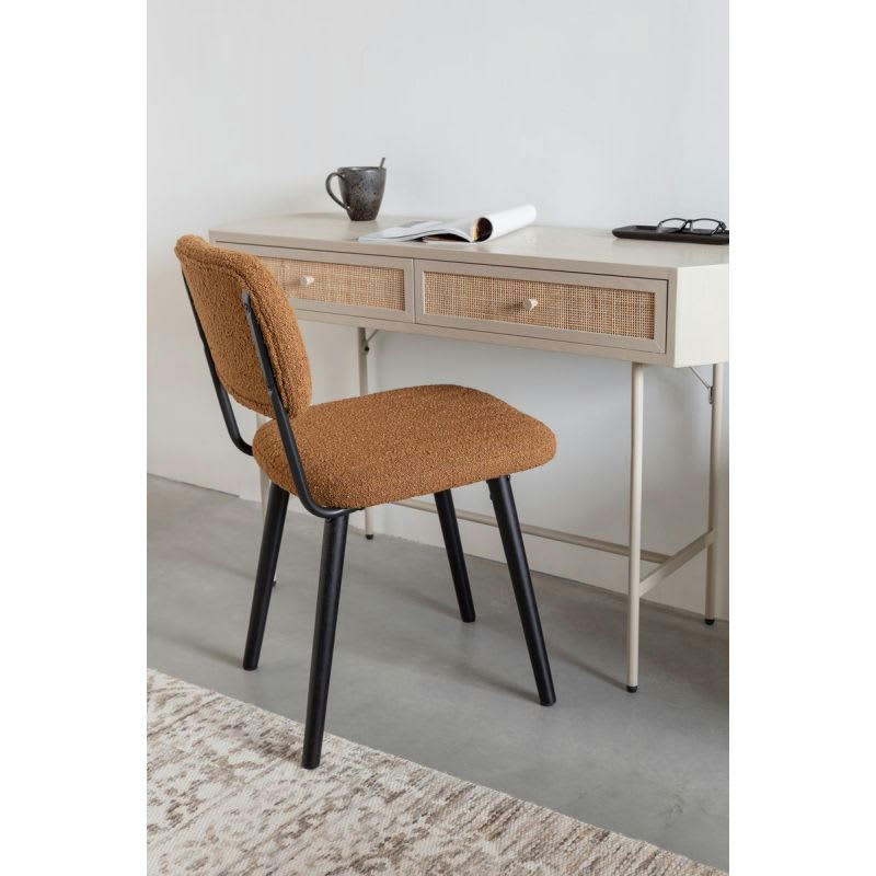 JAKE - Chaise design en tissu marron