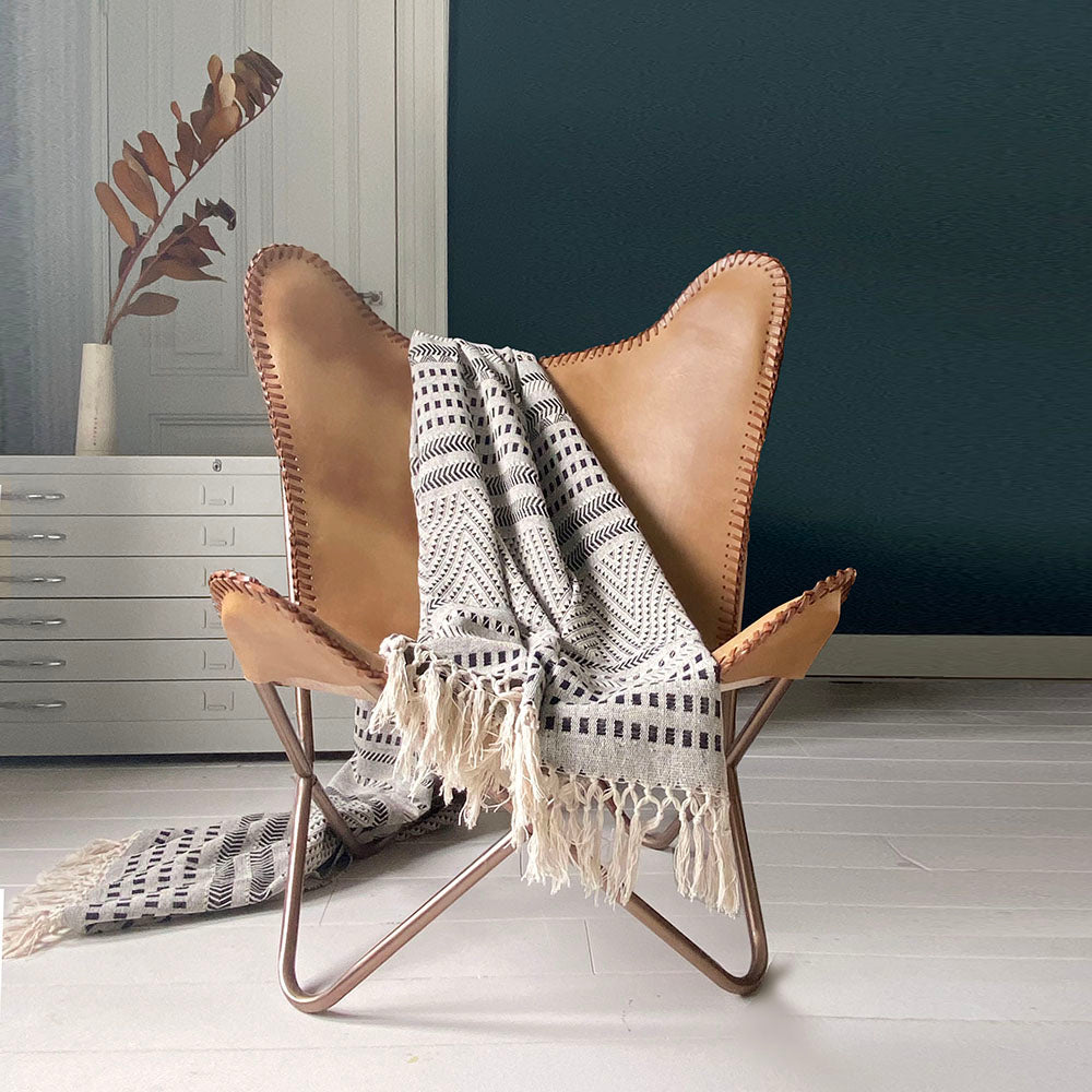 Malagoon Native Stripe Plaid 220 x 270 cm - Grijs