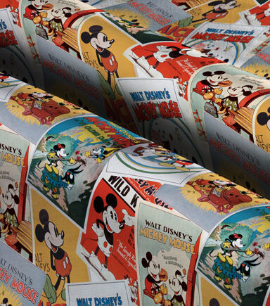 Classic Mickey Posters Disney Cotton Fabric