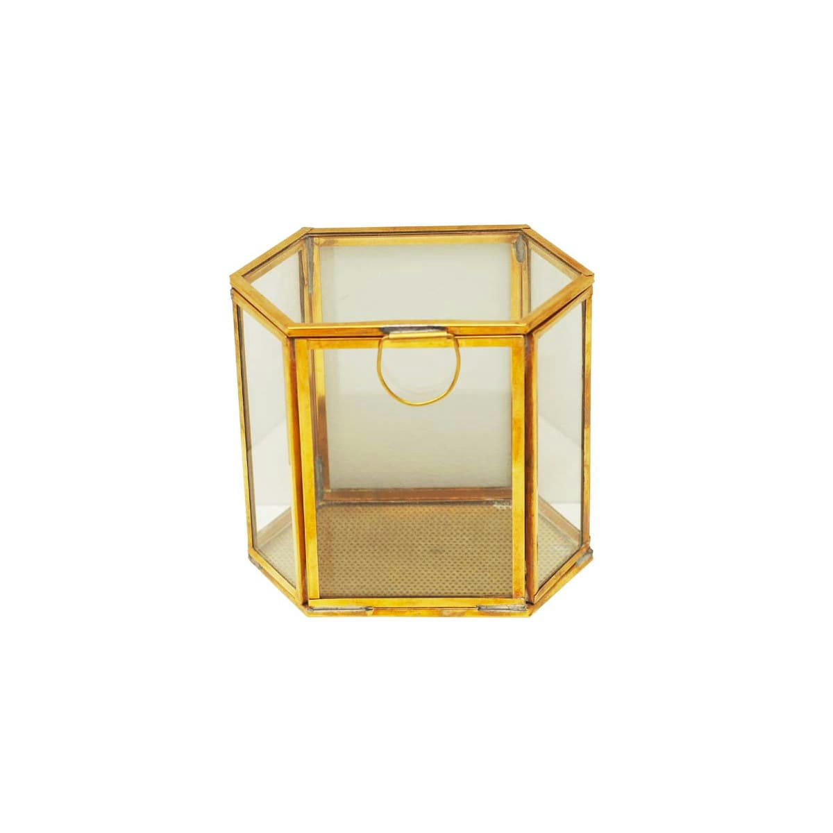 DIANA - Boîte à bijoux en laiton doré et verre