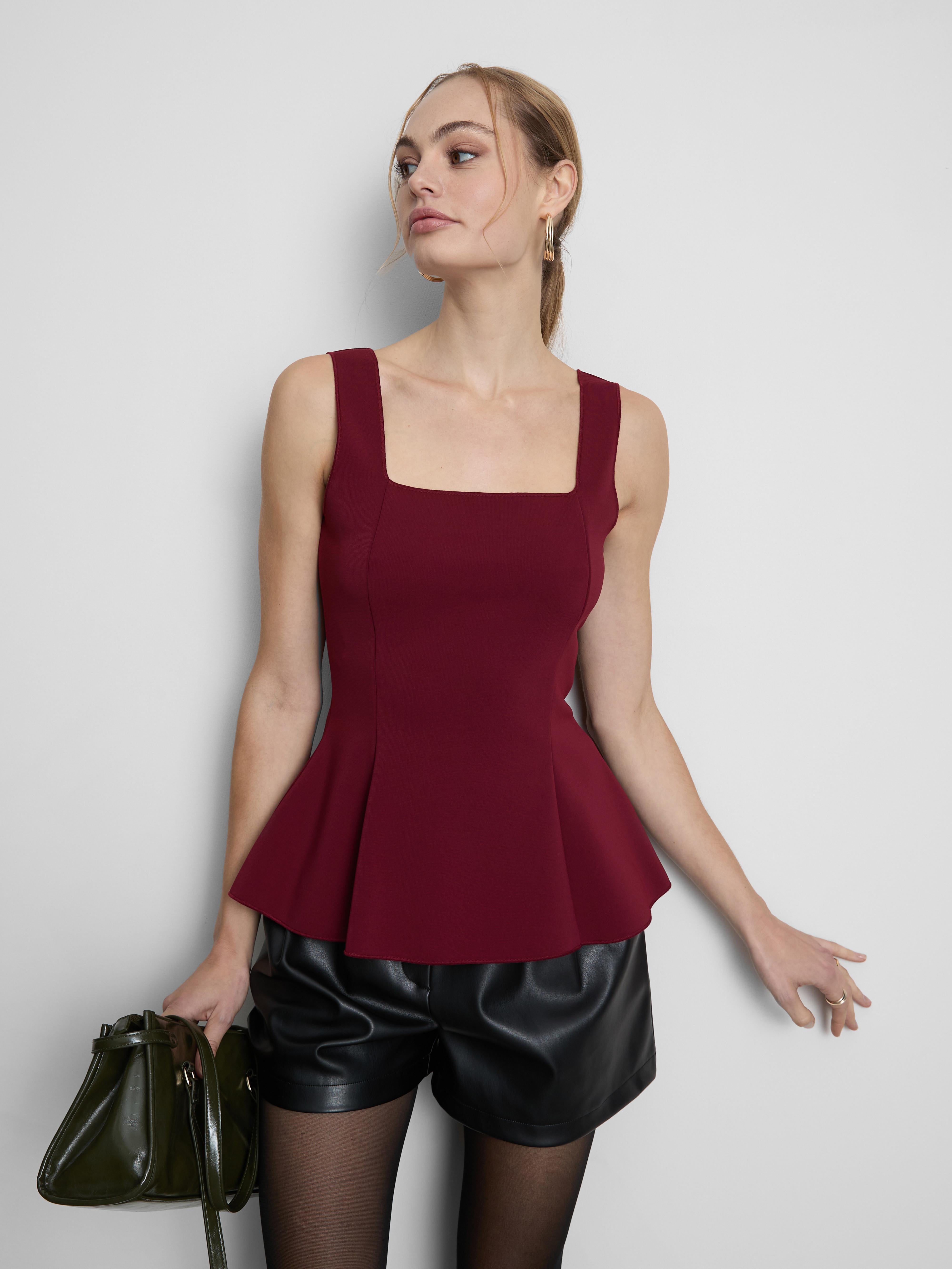 Square Neck Peplum Top