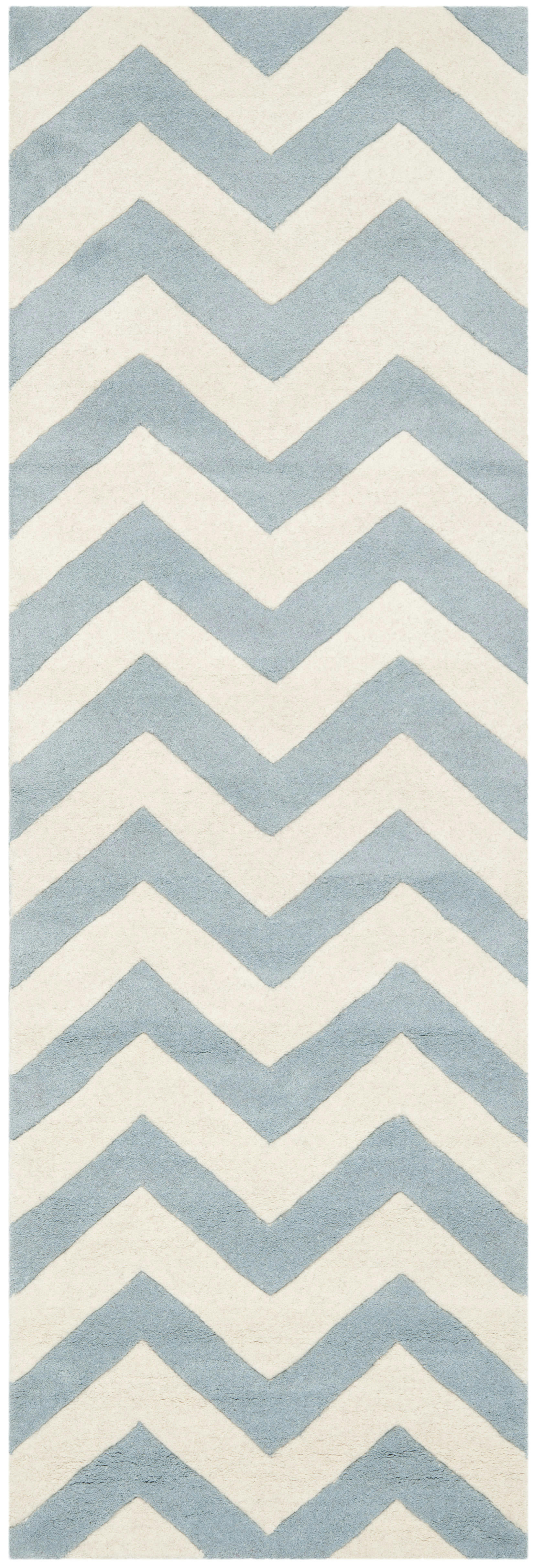 CHATHAM - Tapis de salon interieur en bleu & ivoire, 69 x 213 cm