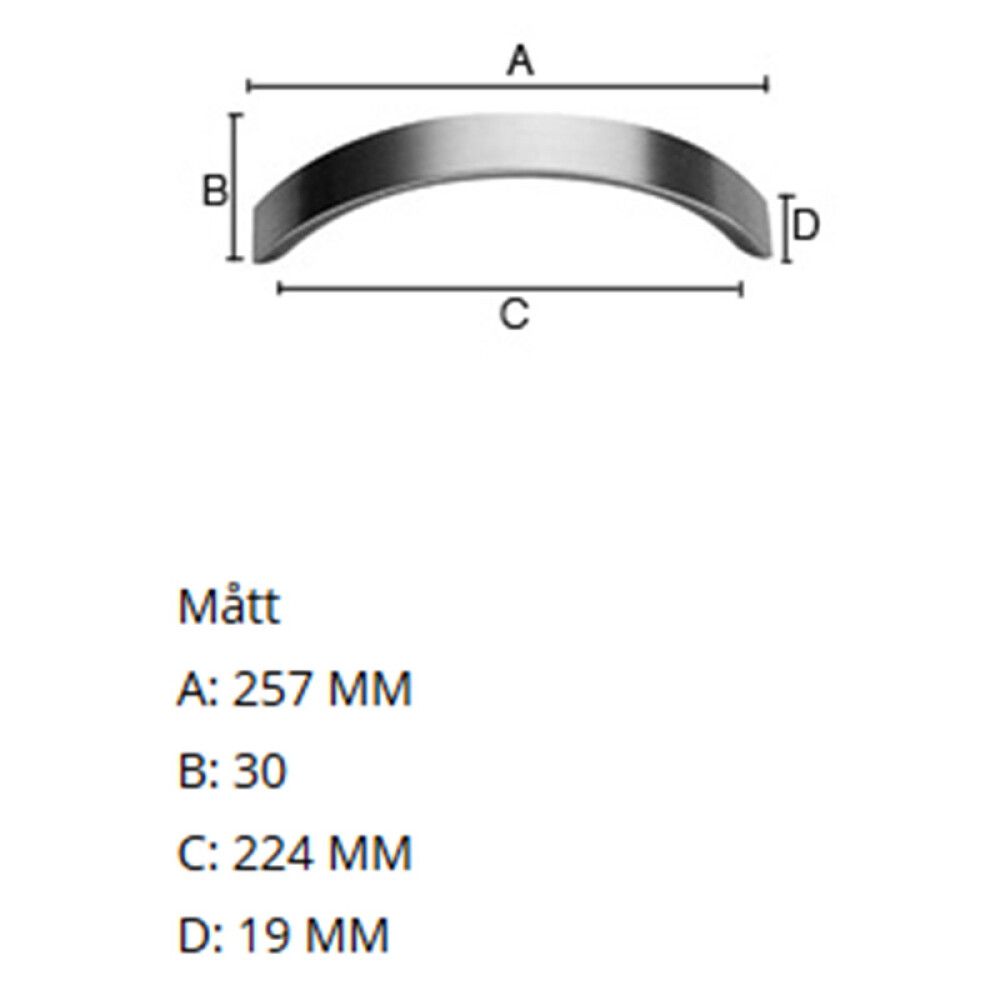 SKUFFEHÅNDTAK BESLAGSBODEN B5903 224MM BØRSTET NIKKEL