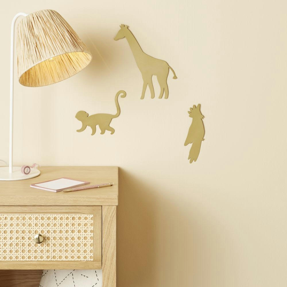 CHAMAREL - Déco murale animaux en métal doré (x3) 15x24