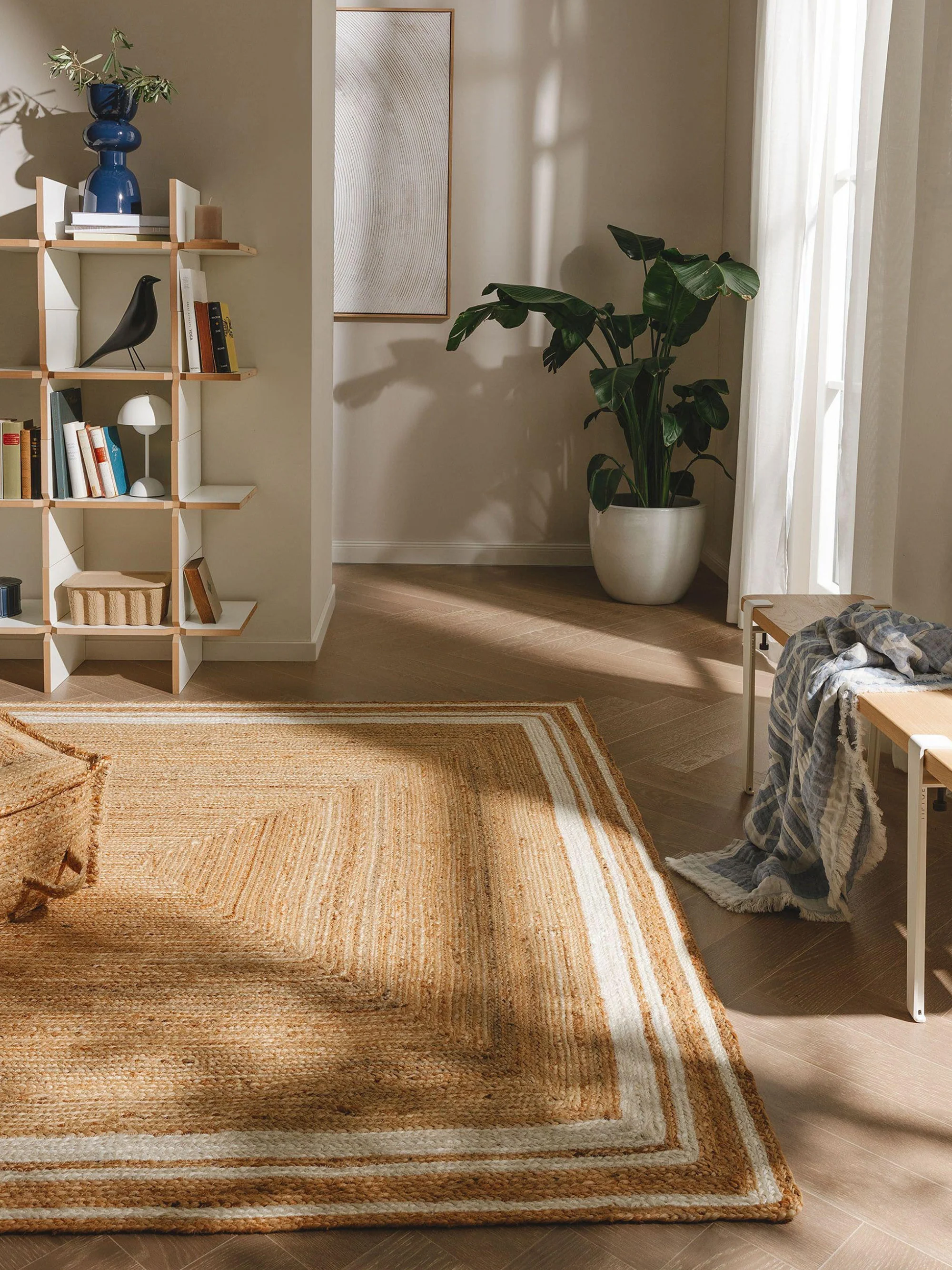 Handgewebter Jute-Teppich Jutta