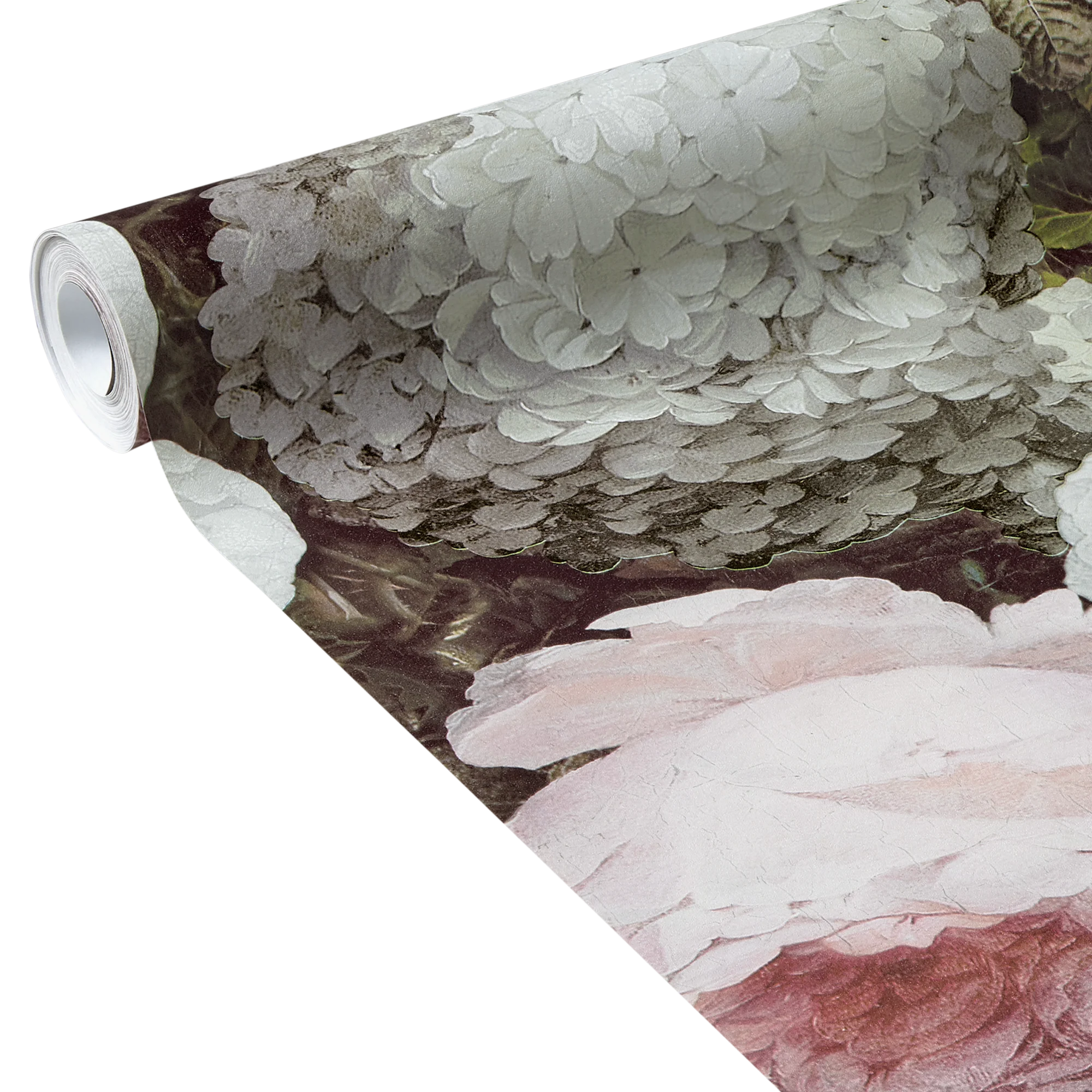 Papier peint intissé EMMA coloris noir et blanc rosé