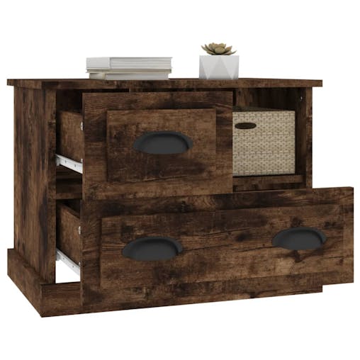 NNEVL Bedside Cabinet Smoked Oak 60x39x45 cm