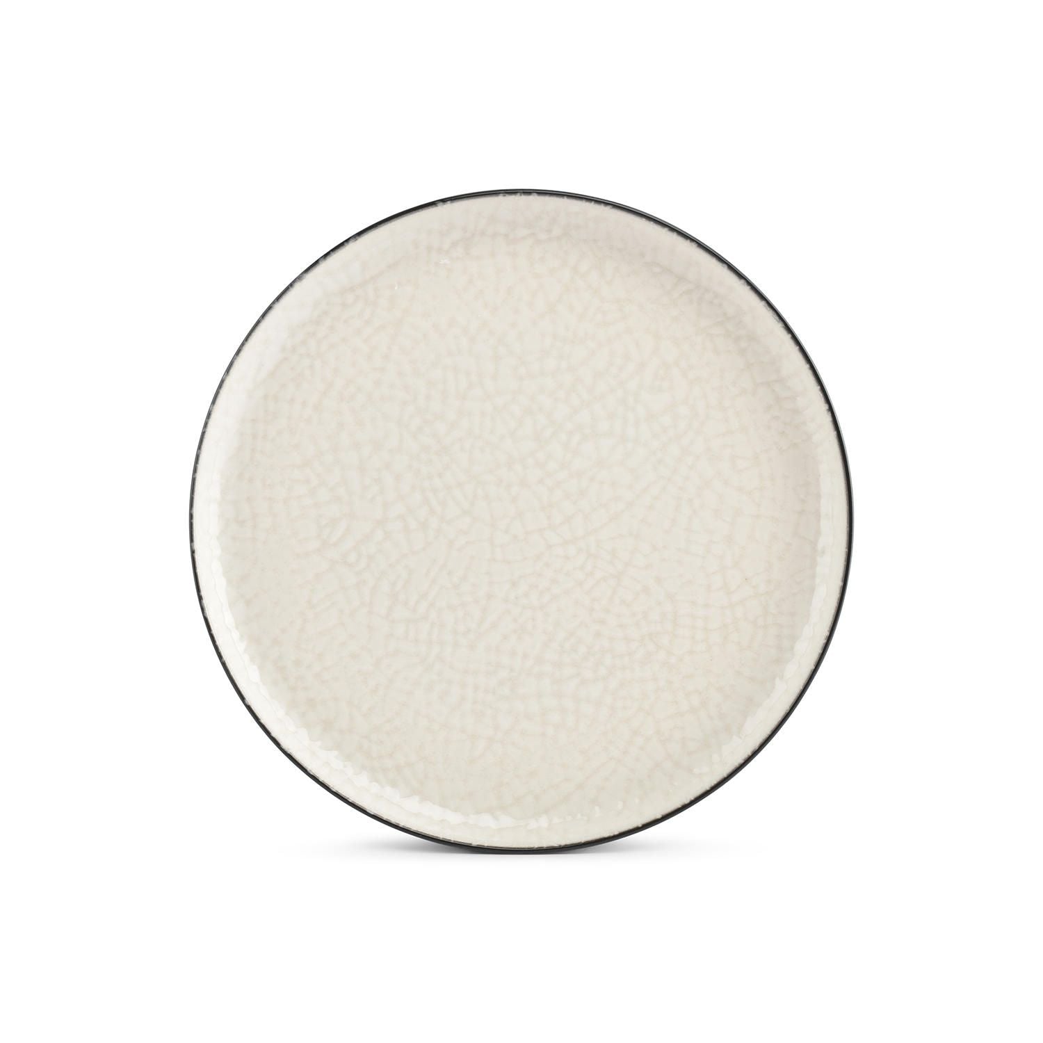 Ona - Plat bord 27cm wit Gravel - Set van 6
