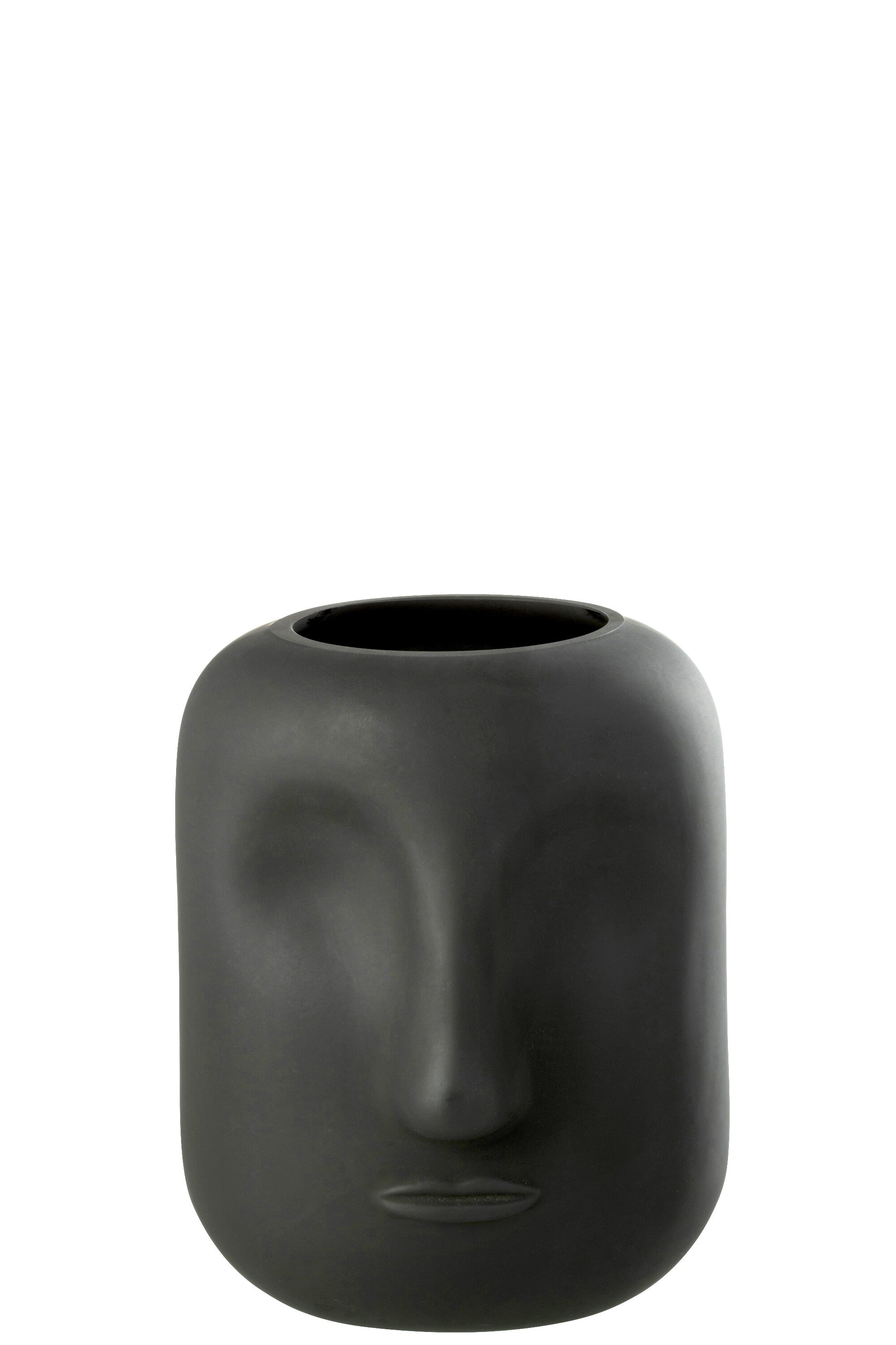 J-Line vaas Noe - glas - zwart - small - Ø 16 cm