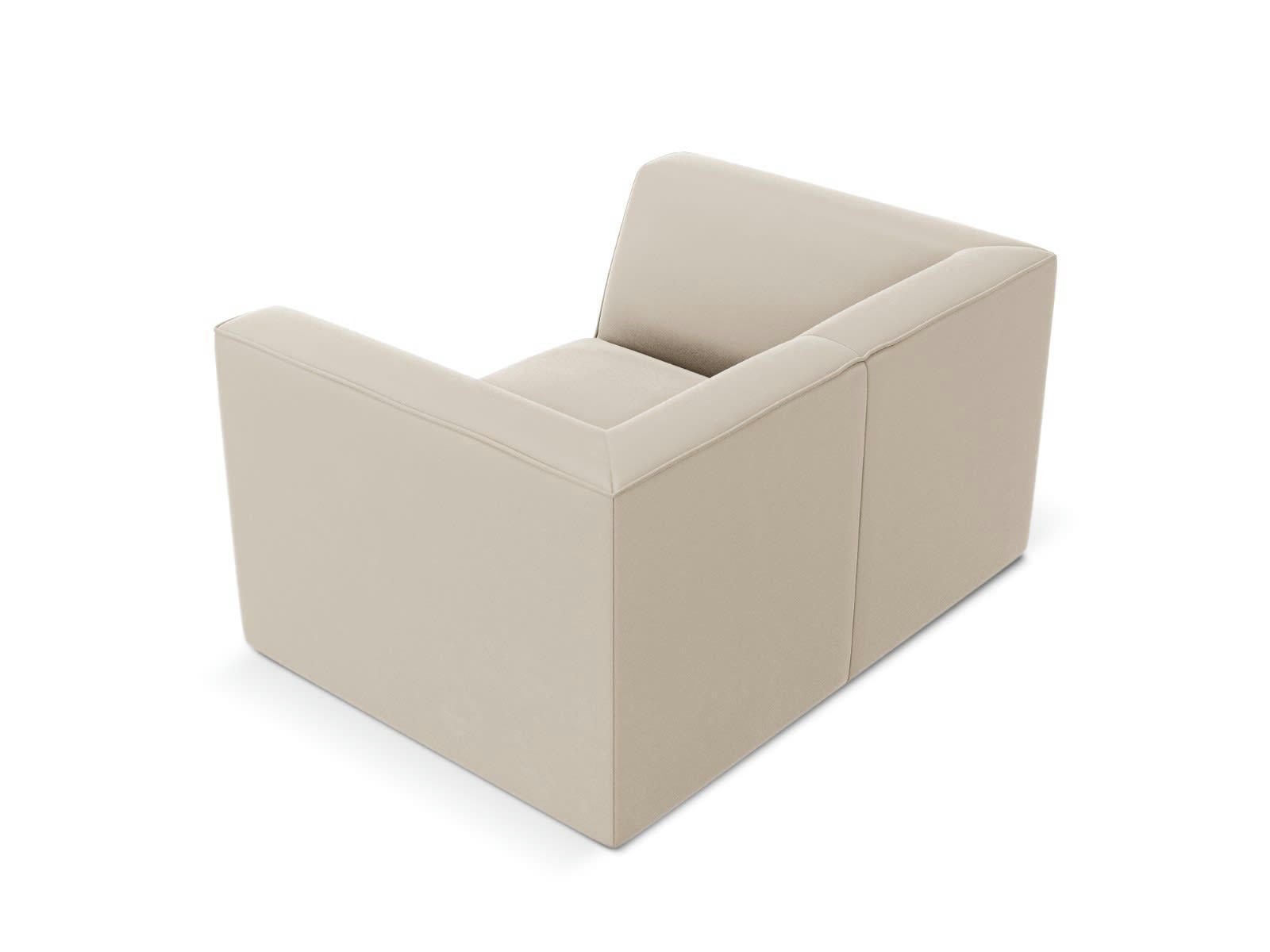 RUBY - Fauteuil en tissu velours beige