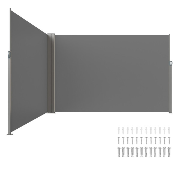 Roleta boczna tarasowa 200x600cm wodoodporna osłona balkonowa szara