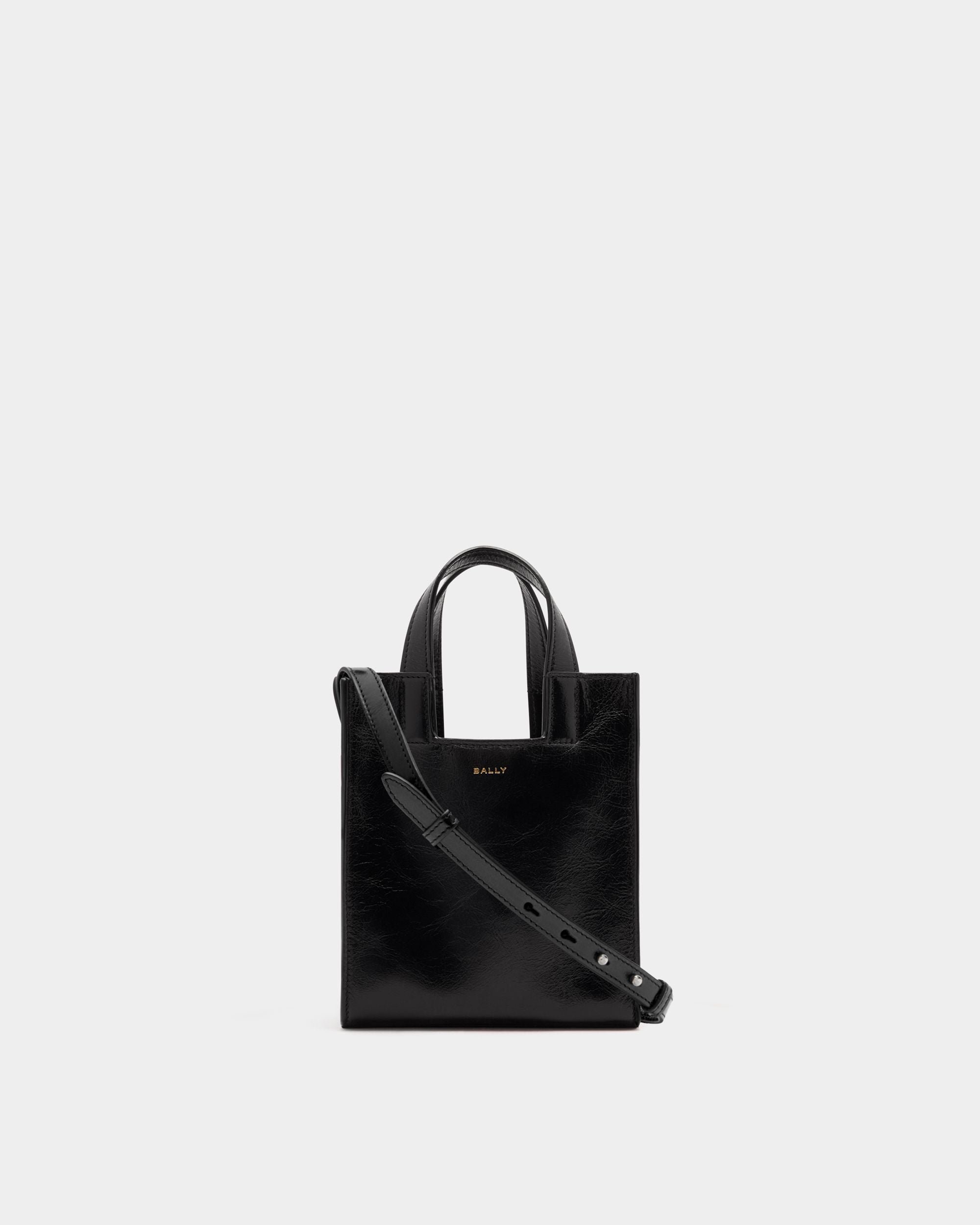 Kleine Easy Bally Tragetasche Aus Leder In Schwarz
