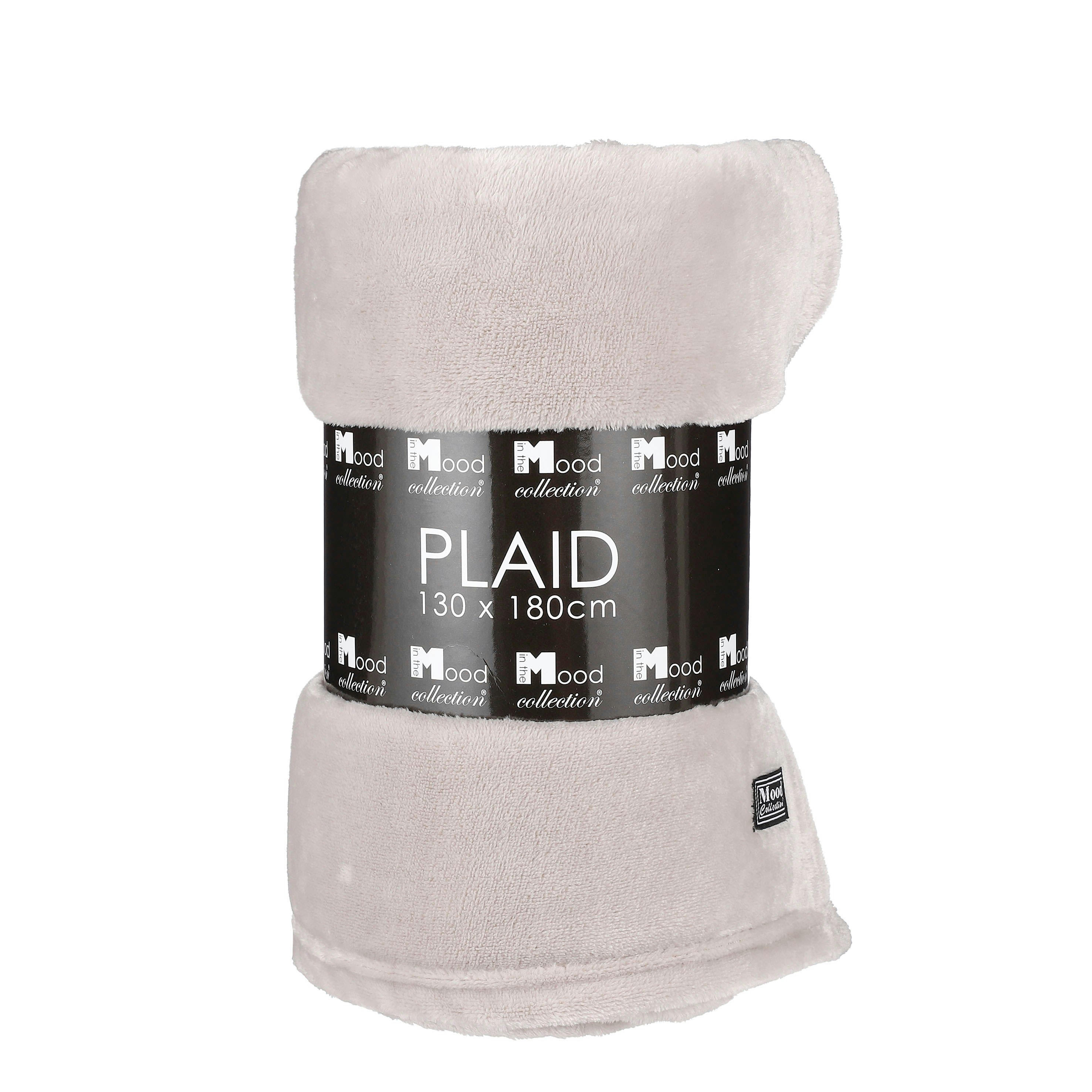 FAMKE - Plaid polaire beige 180x130