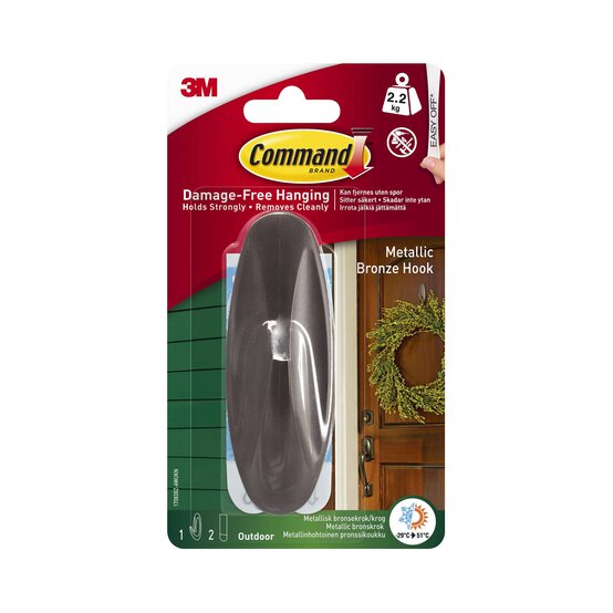 Command Metallic Bronze Outdoor Hook