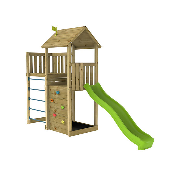 Aire de jeux double plateforme CLéMATITE en bois
