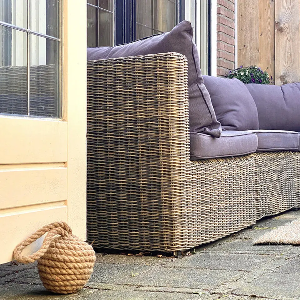 Esschert design deurstopper knoop - 1.7 kilo - jute - 14 x 14 cm