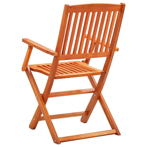 NNEVL Folding Garden Chairs 2 pcs Solid Eucalyptus Wood